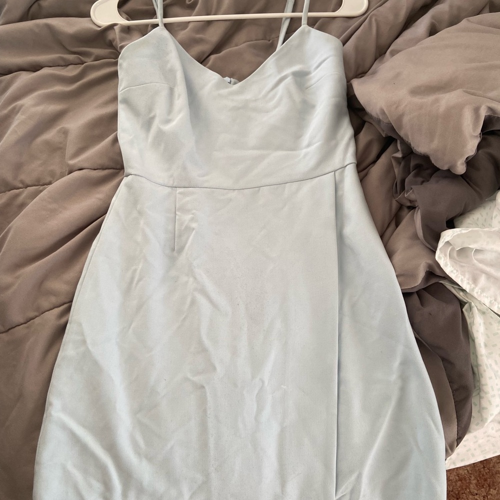 French connection light blue mini short dress adjustable straps
